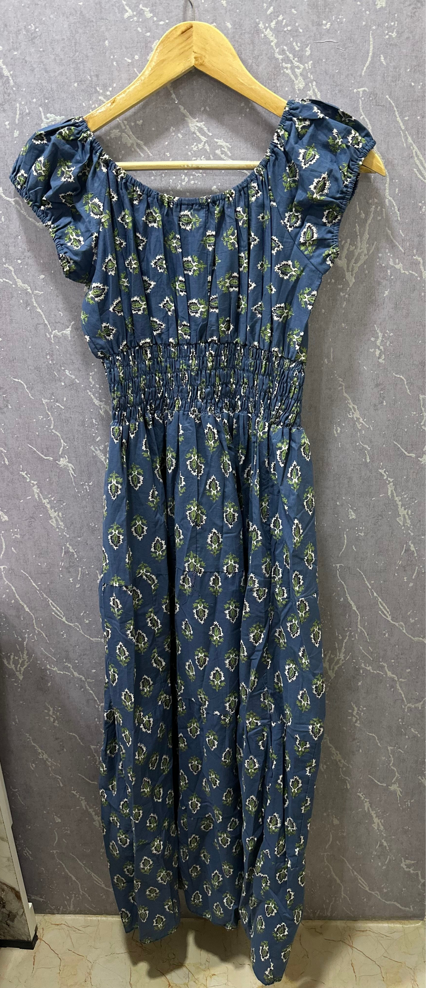 Blue Cotton Maxi Dress