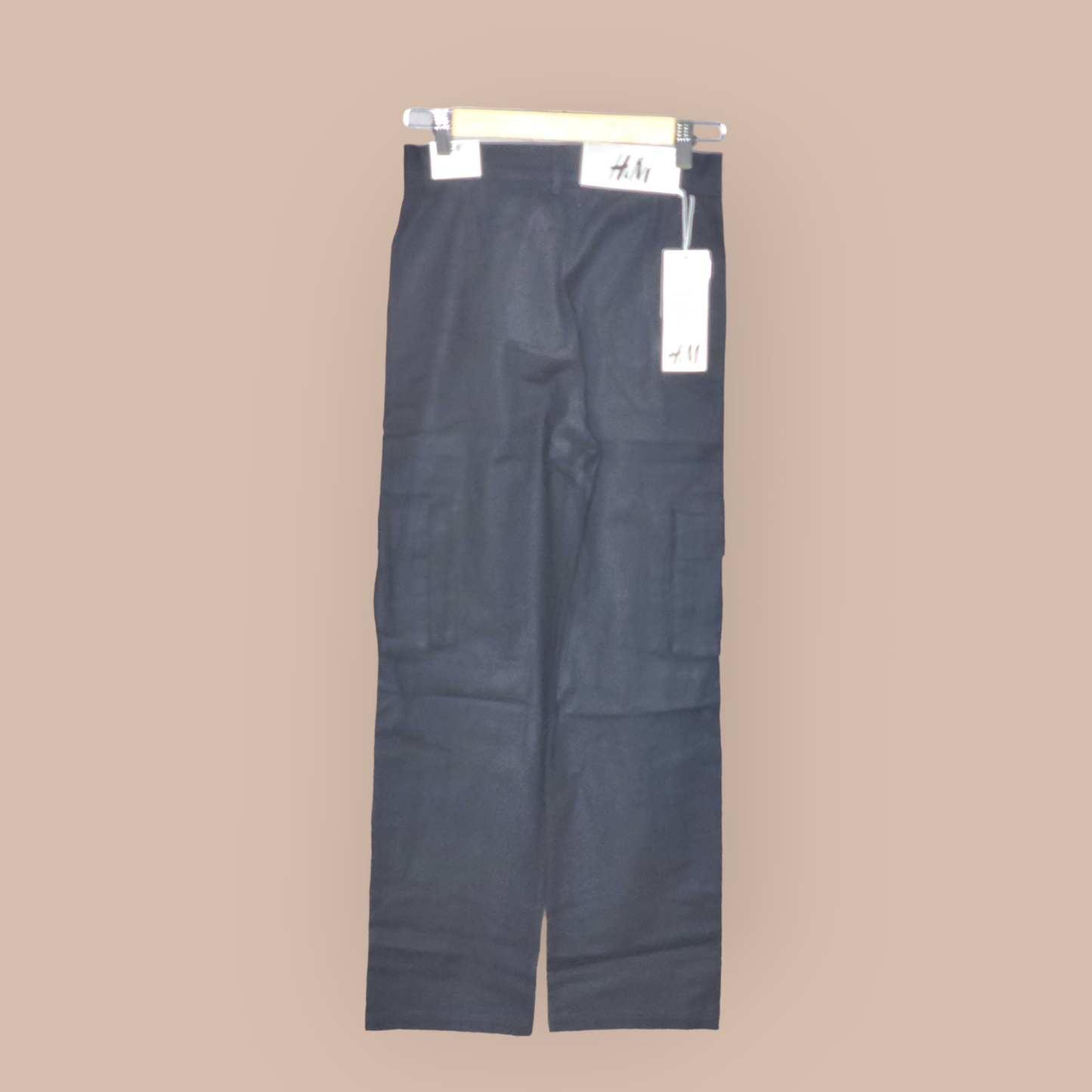 Black Cargo Linen Pants