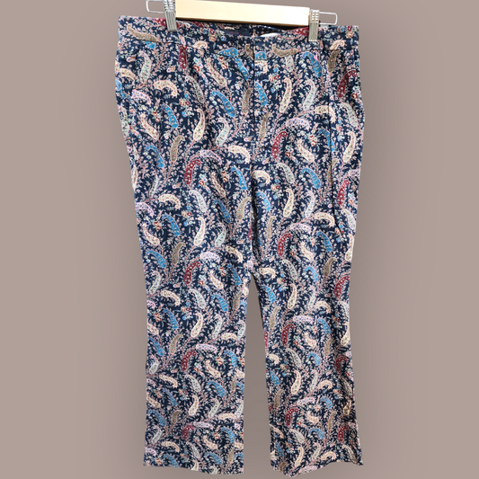Printed Corduroy Bell-Bottoms