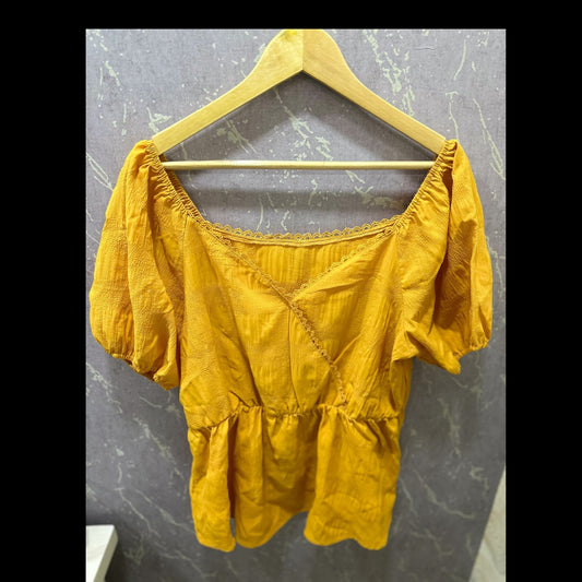 Yellow Peplum Top