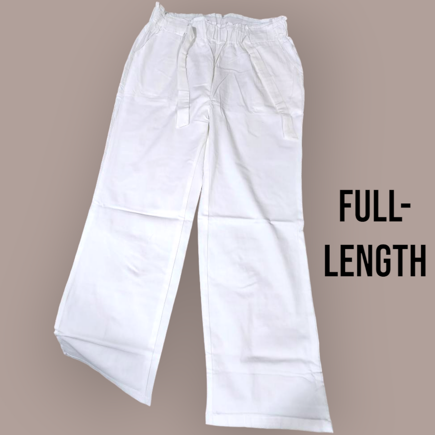 White Cotton Lycra Pants